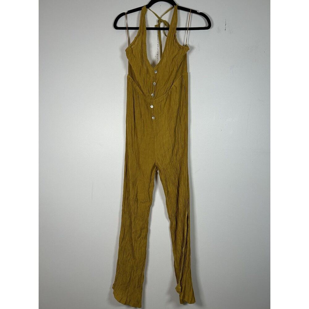 Morrisday The Label Mustard Yellow Jumpsuit Women's Size Large Boho Retro - Picture 2 of 8